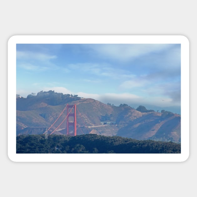 Golden Gate Bridge to the North Sticker by daviddenny